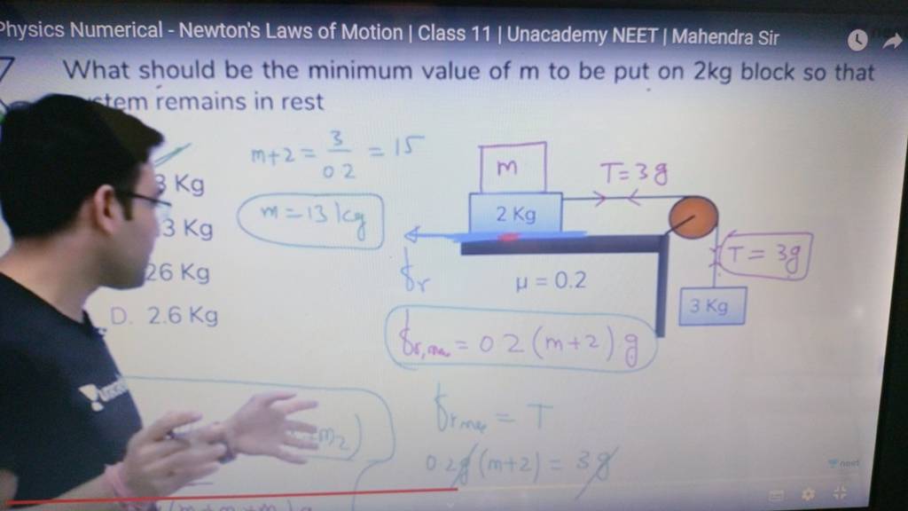 Thysics Numerical - Newton's Laws of Motion | Class 11 | Unacademy NEET