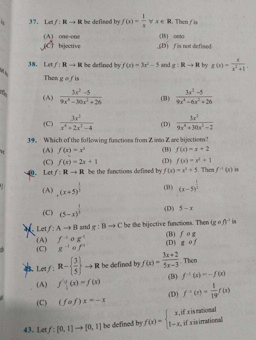 Let Fr→r Be The Functions Defined By Fxx35 Then F−1x Is Filo 5280