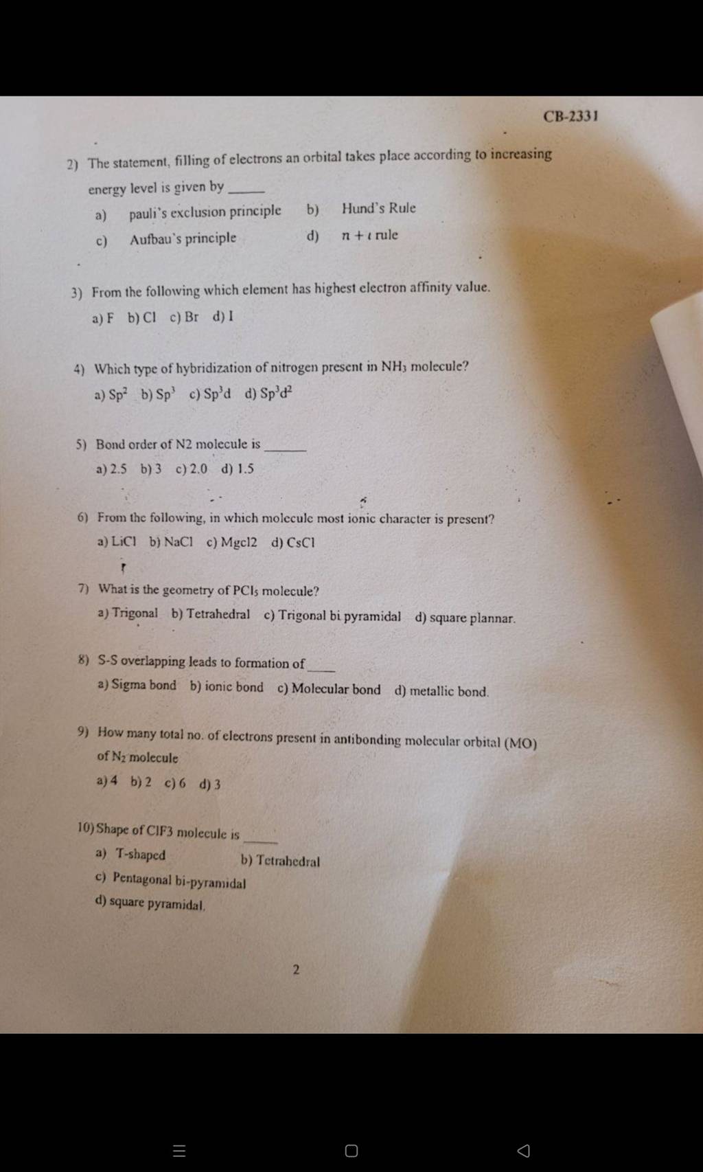 Which type of hybridization of nitrogen present in NH3 molecule? Filo