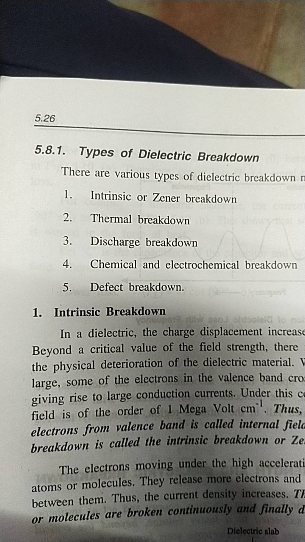 5.26 5.8.1. Types of Dielectric Breakdown There are various types of diel..