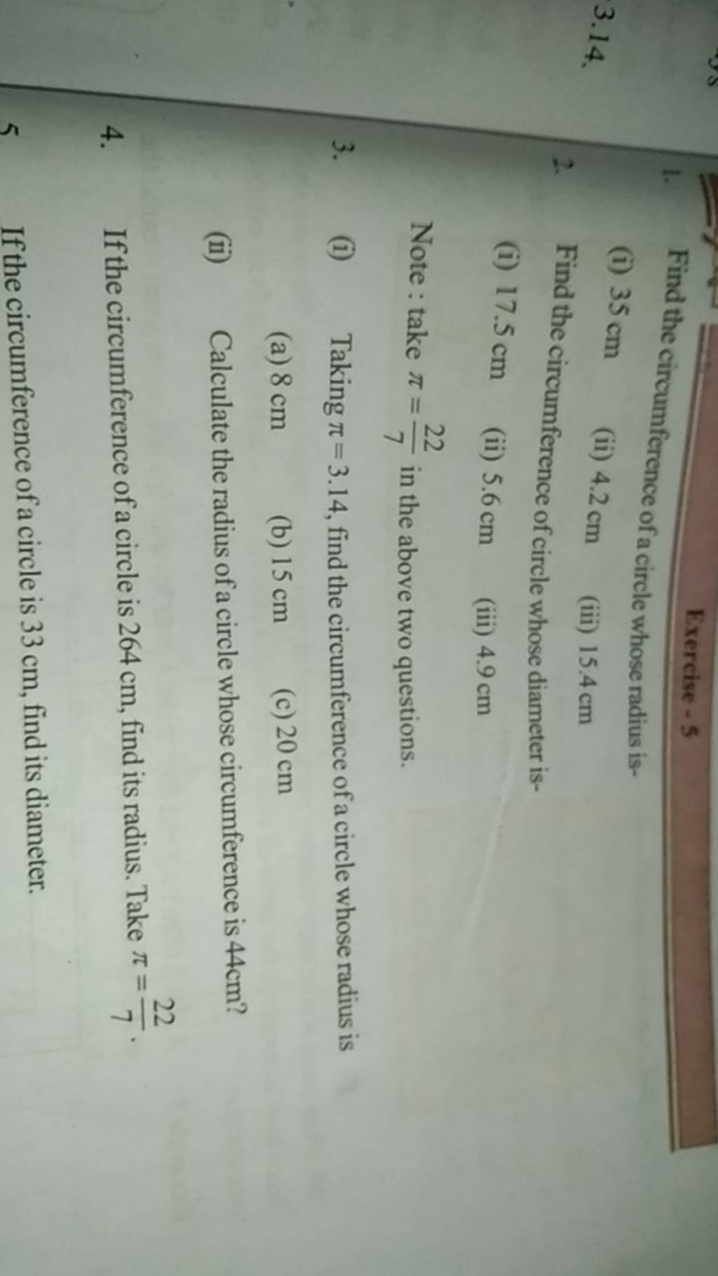 find the circumference of a circle whose radius is 15.4 cm