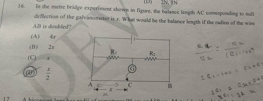 in the meter bridge experiment the length ab