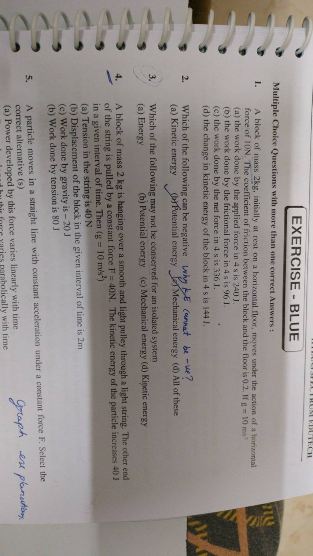 A particle moves in a straight line with constant acceleration under a co..