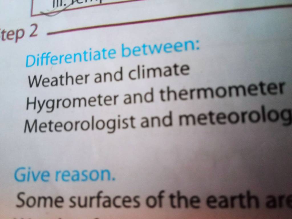 Differentiate between Weather and climate Hygrometer and thermometer Met..