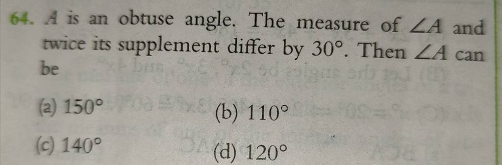 supplement of an obtuse angle is