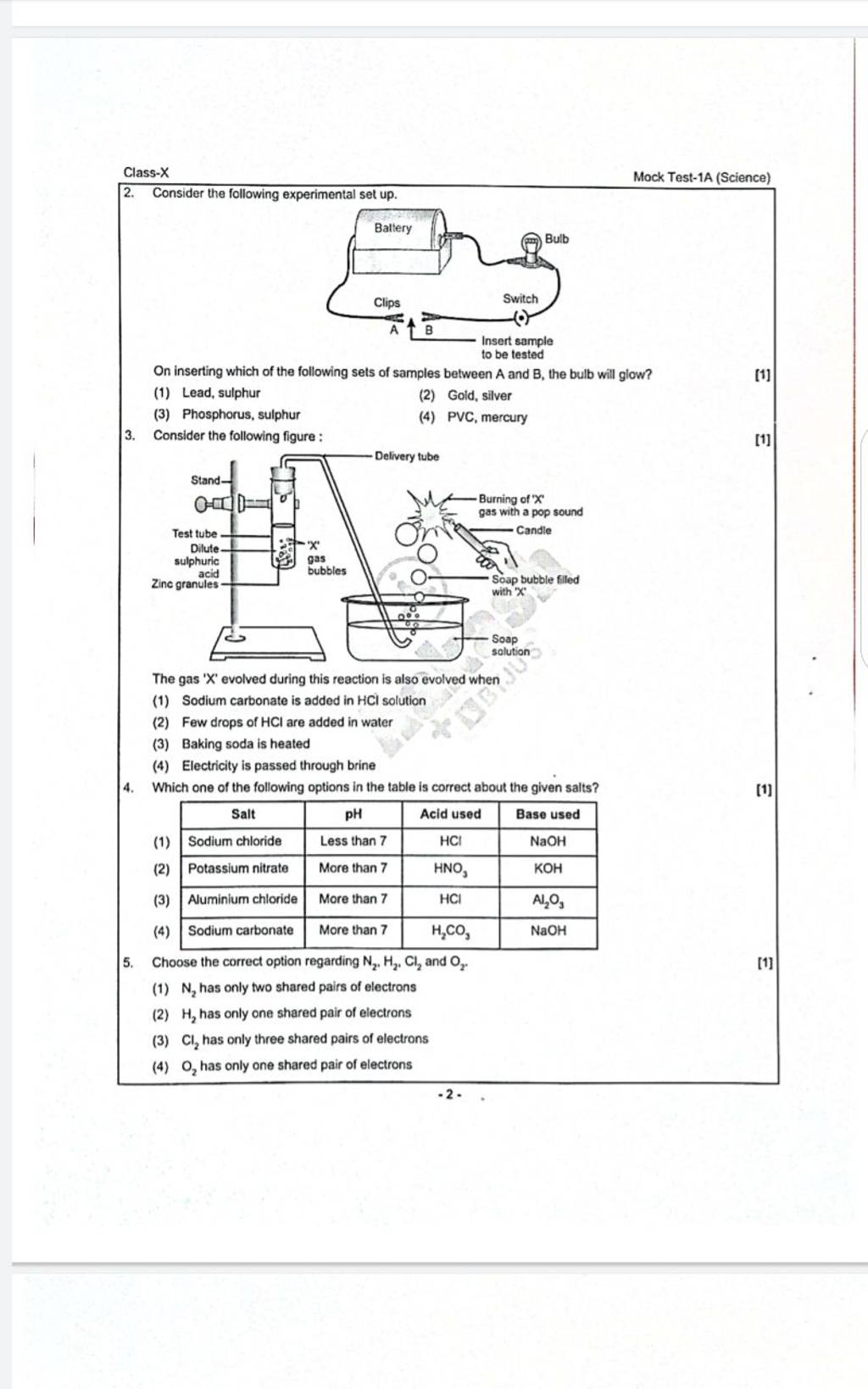 Consider the following figure [1] [1] The gas ' X ' evolved during this