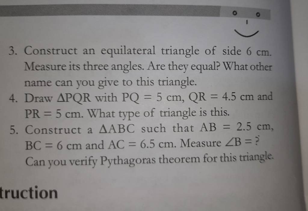 3 Construct An Equilateral Triangle Of Side 6 Cm Measure Its Three Angl