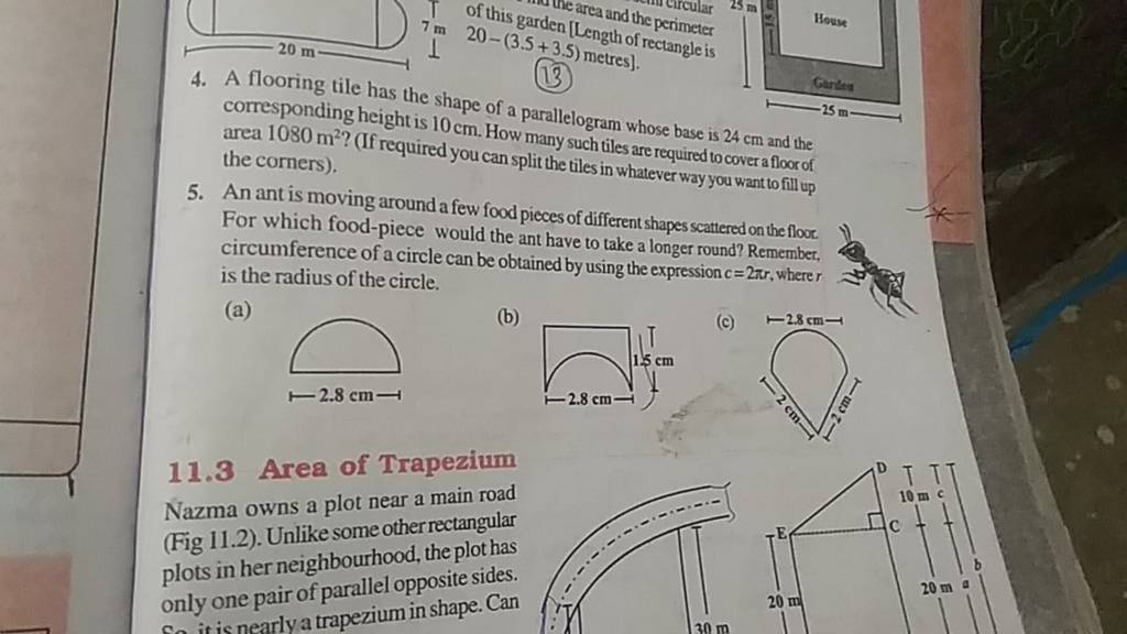 4. A flooring tile has the shape of a parallelogram whose base is 24 cm a..
