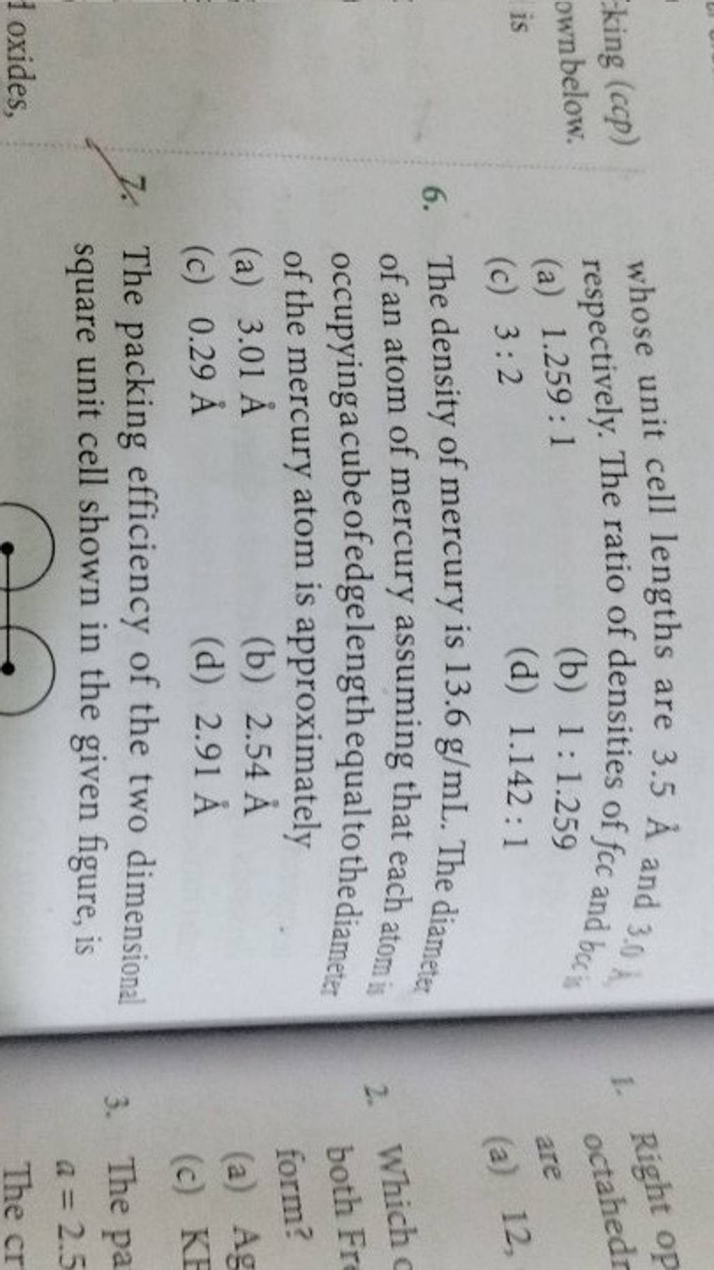 The Density Of Mercury Is 13 6 G Ml The Diameter Of An Atom Of Mercury A