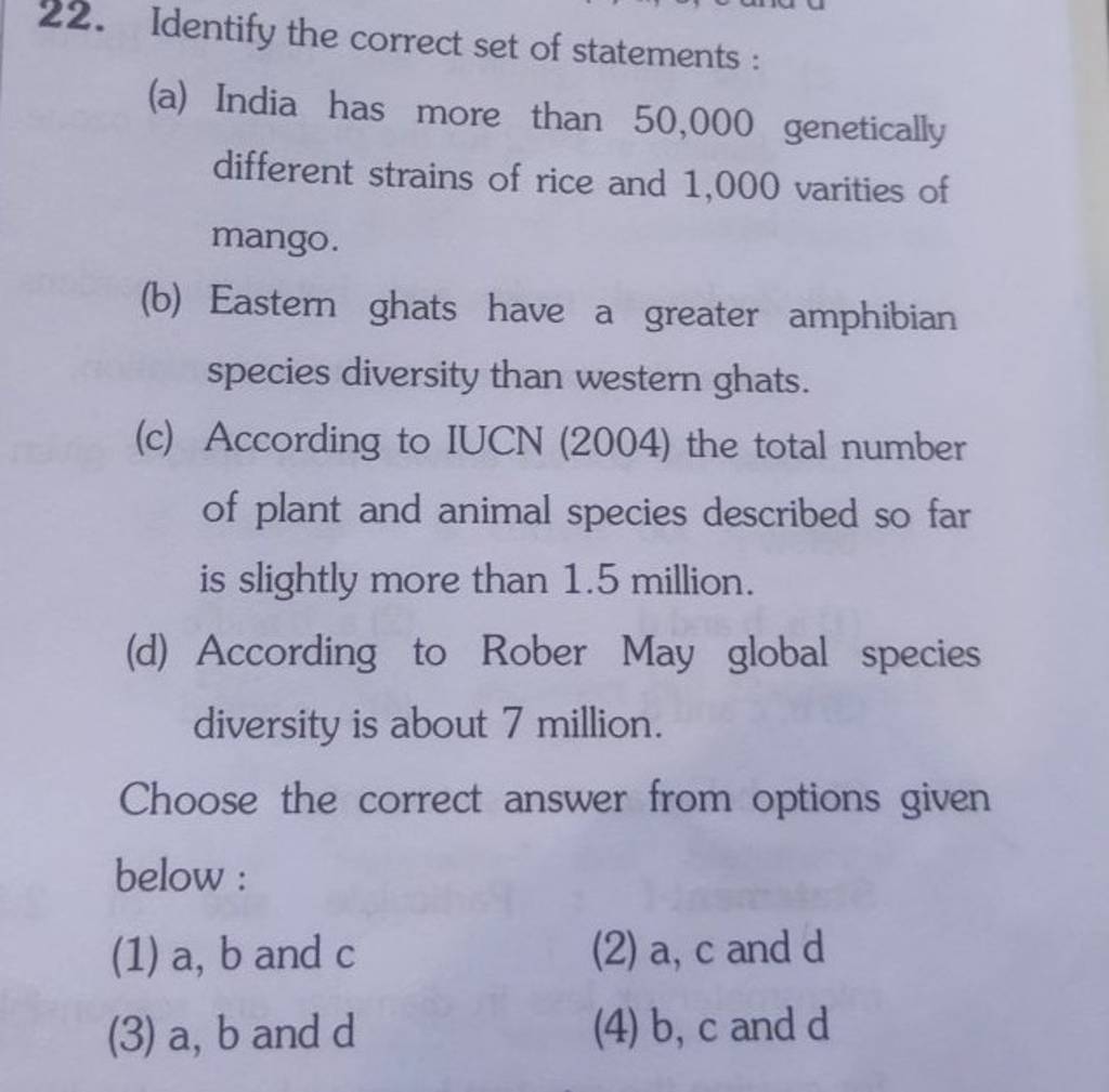 Identify the correct set of statements: (a) India has more than 50,000 ge.. Identify the correct set of statements: (a) India has more than 50,000 ge..