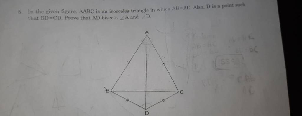 5. In The Given Figure. ABC Is An Isosceles Triangle In Which AB=AC. Als..