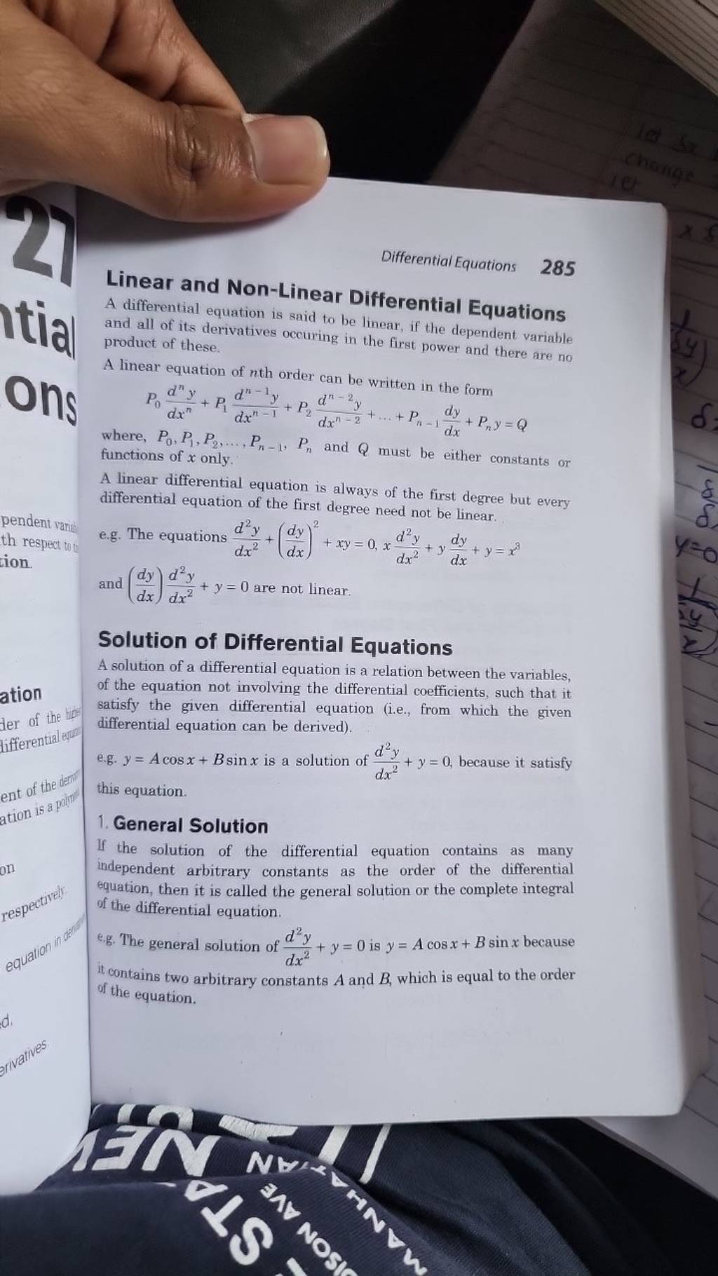 Differential Equations 285 Linear and Differential Equations A..