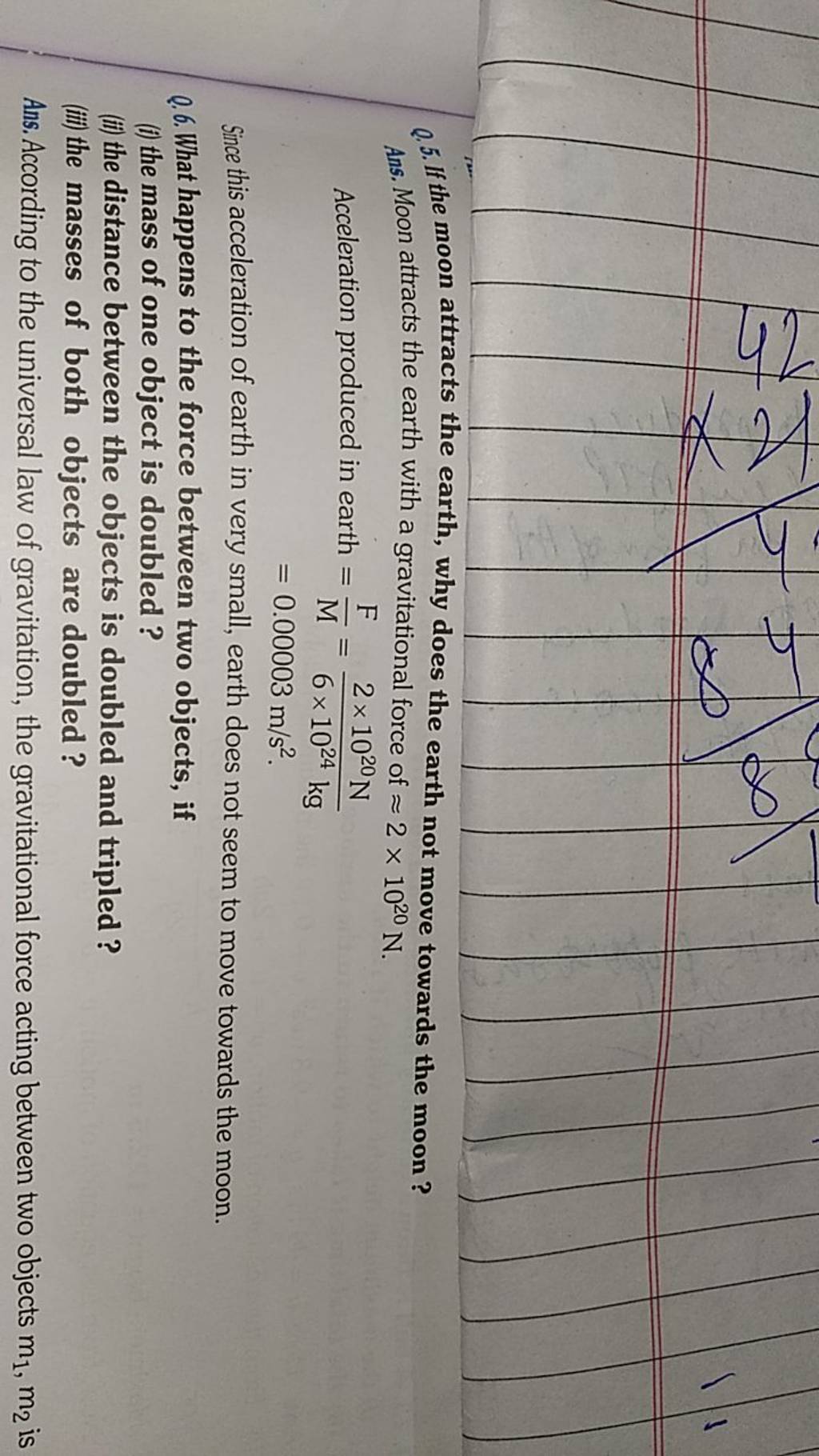 Q 5 If The Moon Attracts The Earth Why Does The Earth Not Move Towards