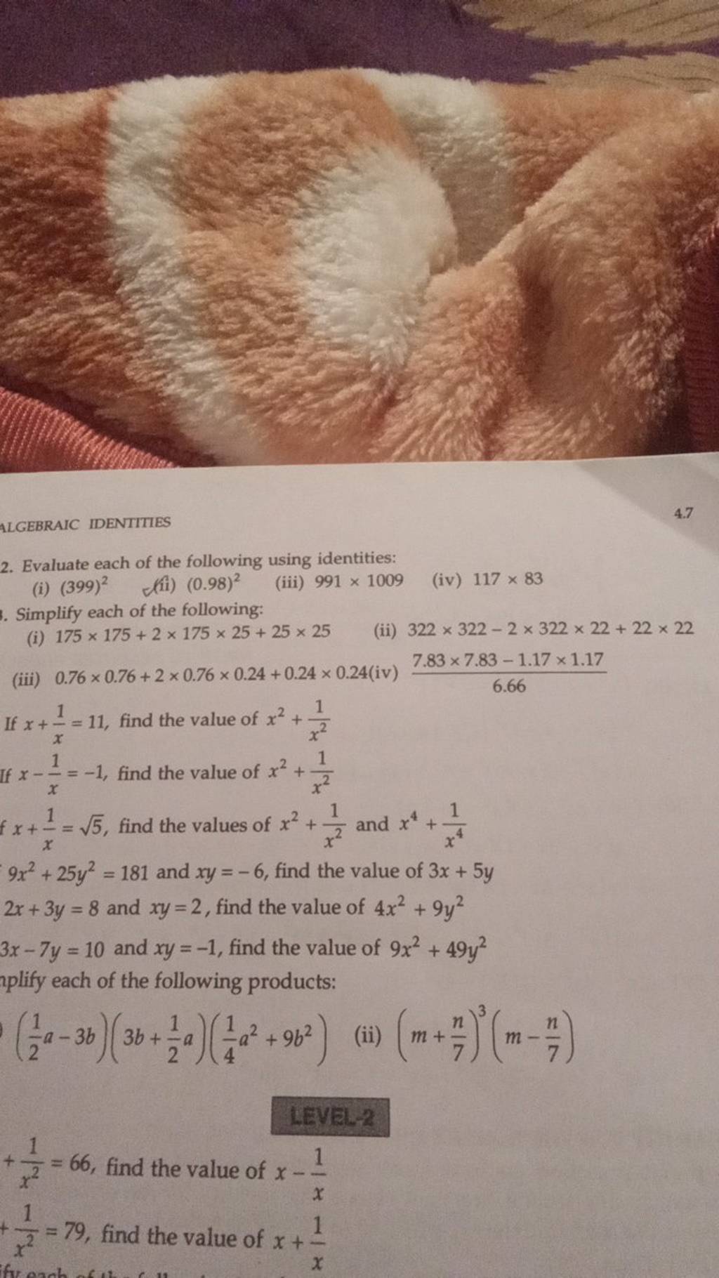 If Xx1 11 Find The Value Of X2x21 If X−x1 −1 Find The Value Of X2 5217