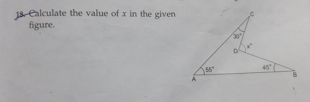 18. Calculate The Value Of X In The Given Figure. 