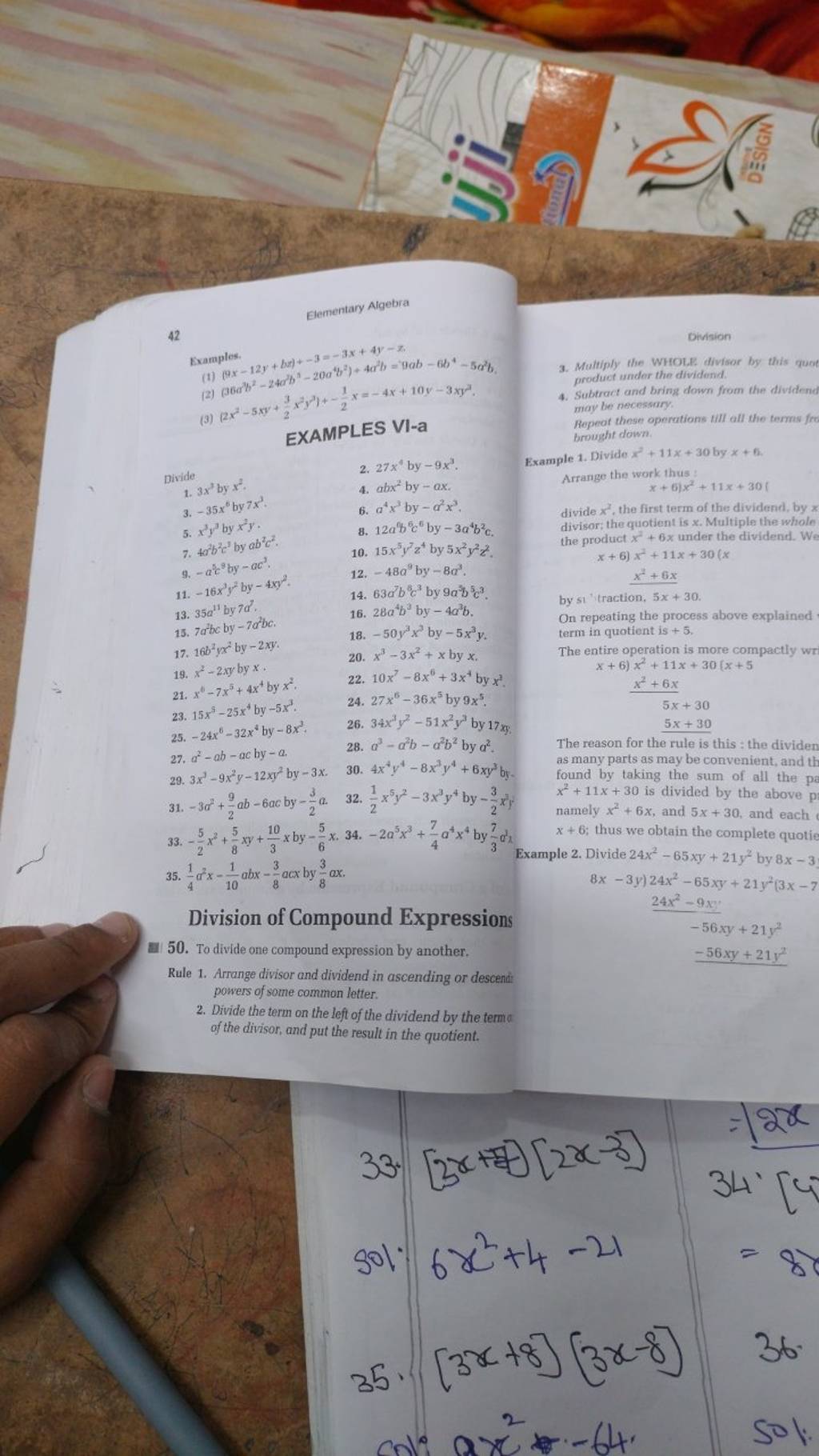 42 Elementary Algebra Examples 1 9x 12y B 3 3x 4y Z 2 36ab 240