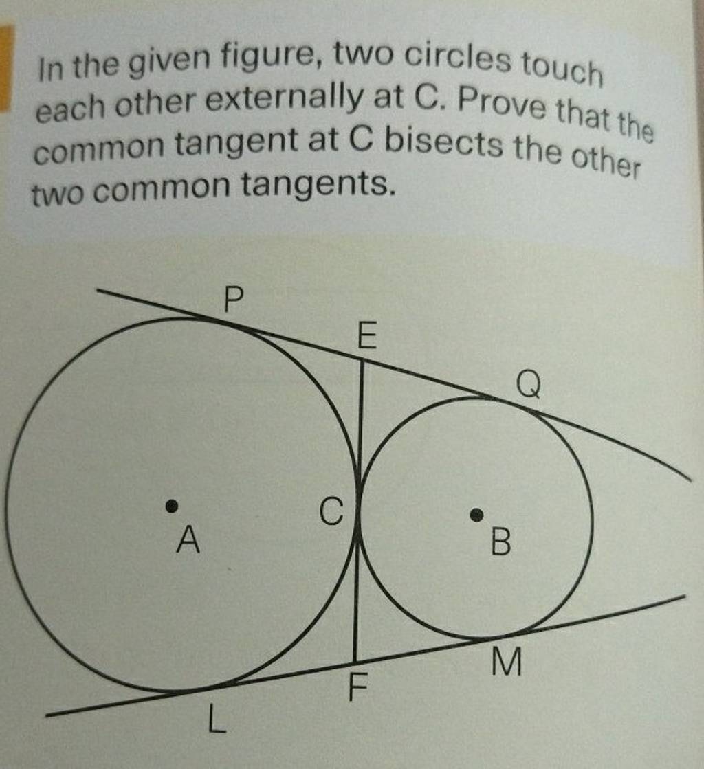 In The Given Figure Two Circles Touch Each Other Externally At C Prove 
