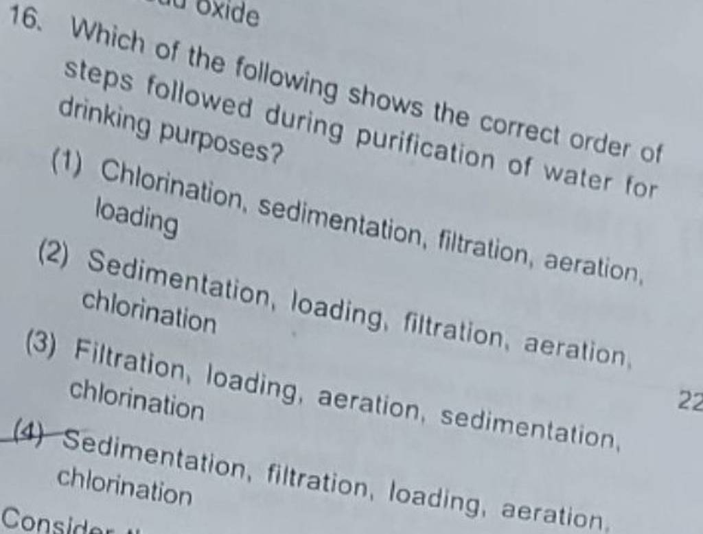 16 Which Of The Following Shows The Correct Order Of Steps Followed Duri 