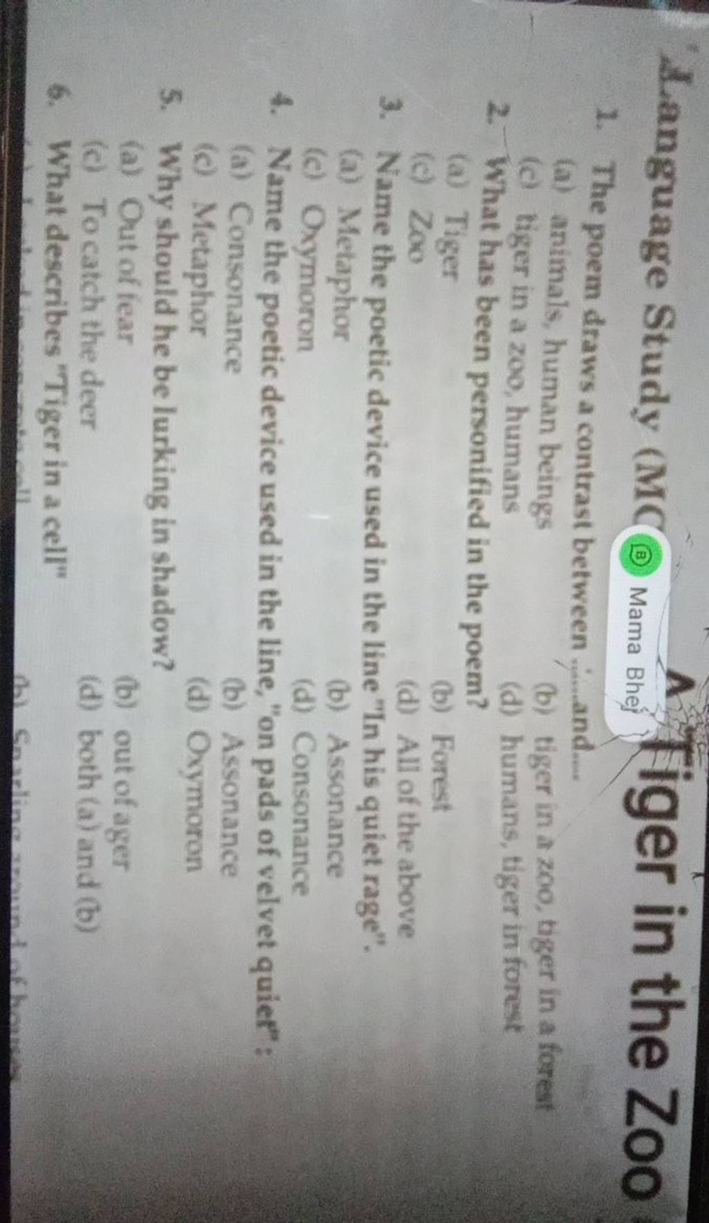 Name the poetic device used in the line, "on pads of velvet quiet" Filo