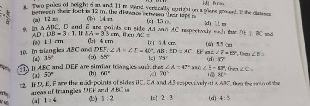 If Def Are The Mid Points Of Sides Bcca And Ab Respectively Of Abc T 9132