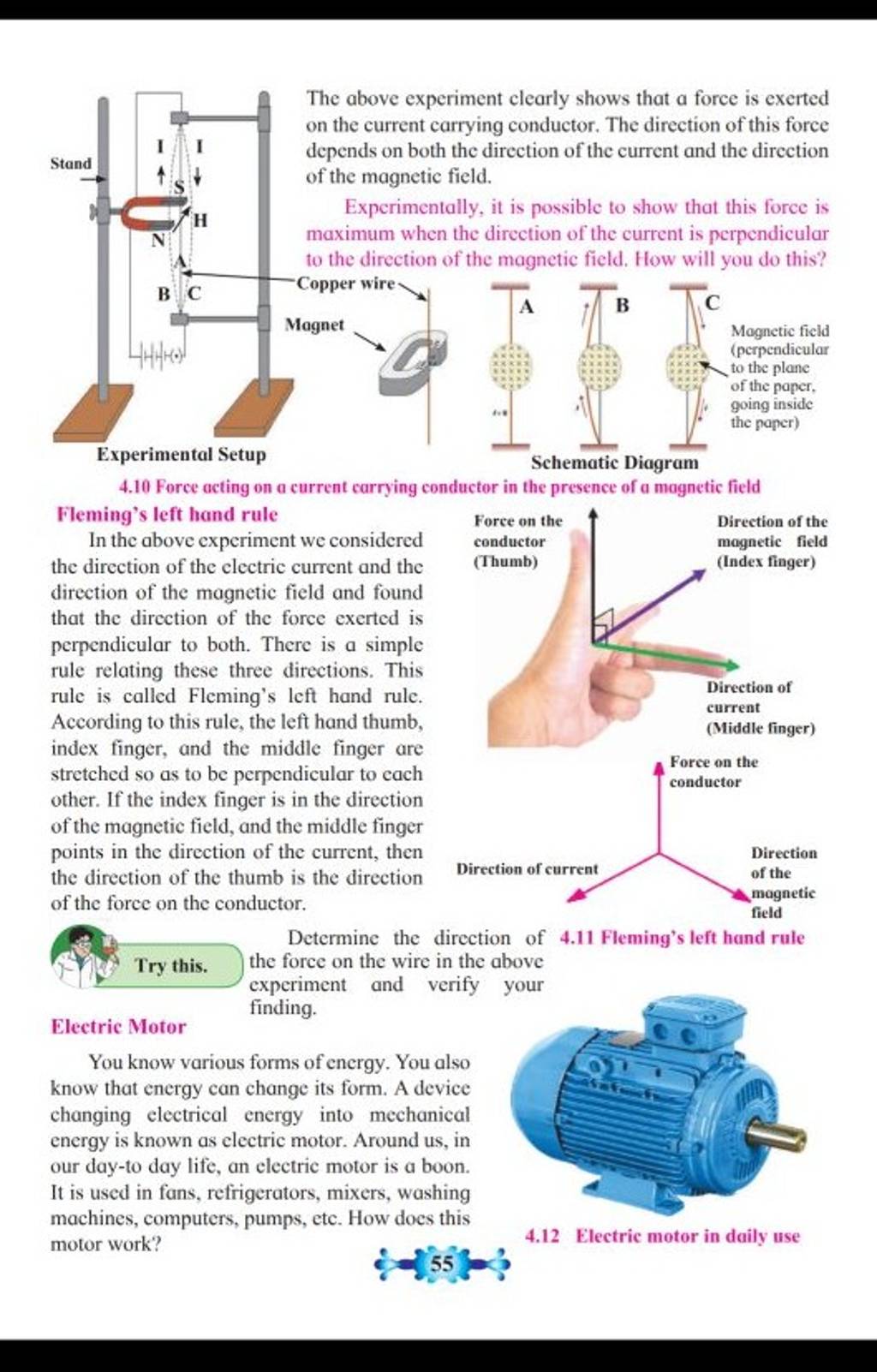 4.10 Force acting on a current carrying conductor in the presence of a mo..