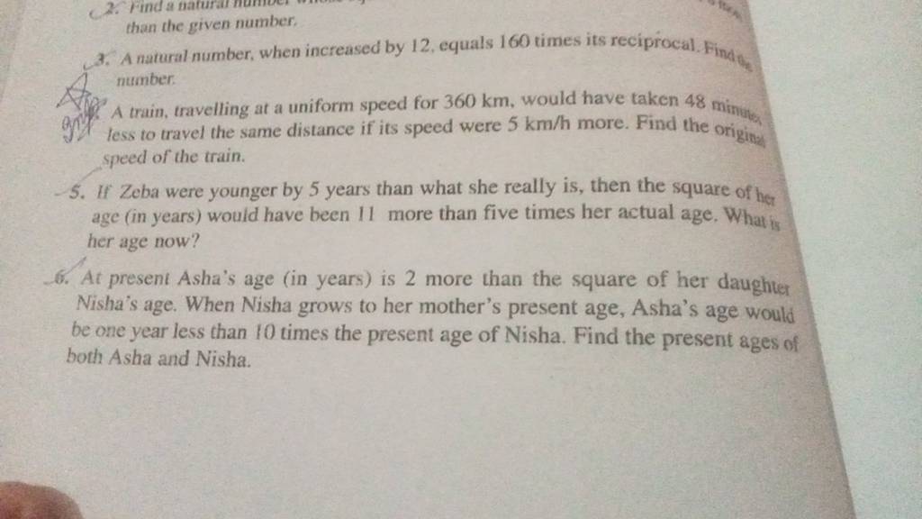 Than The Given Number 3 A Natural Number When Increased By 12 Equals