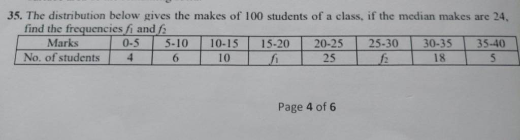 35 The Distribution Below Gives The Makes Of 100 Babes Of A Class If