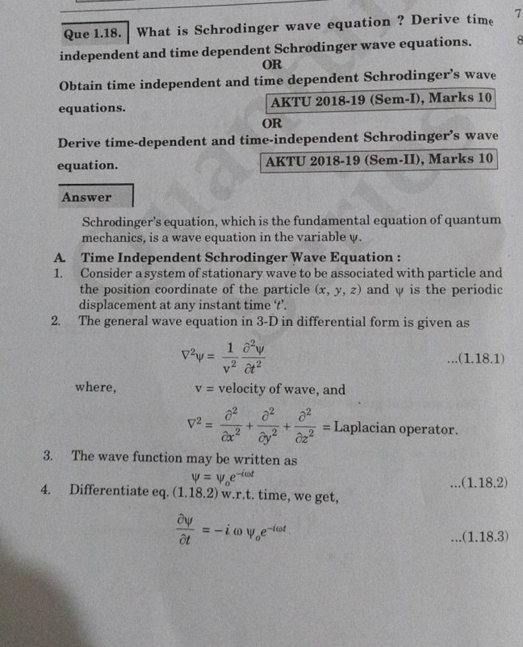 que-1-18-what-is-schrodinger-wave-equation-derive-time-independent-and