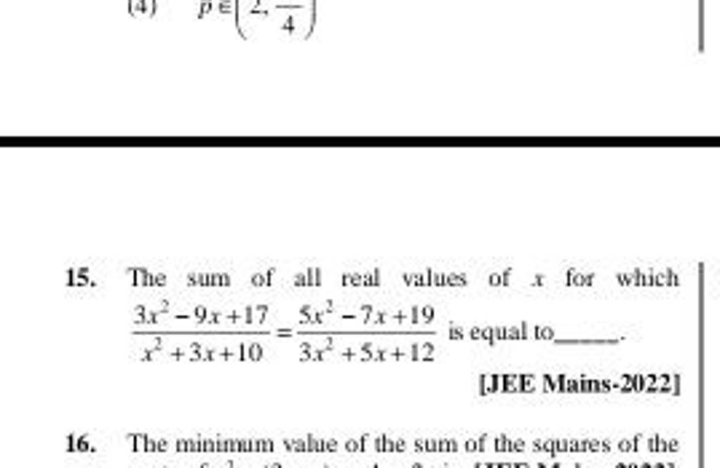 15-the-sum-of-all-real-values-of-x-for-which-x2-3x-103x2-9x-17-3x2-5x-1