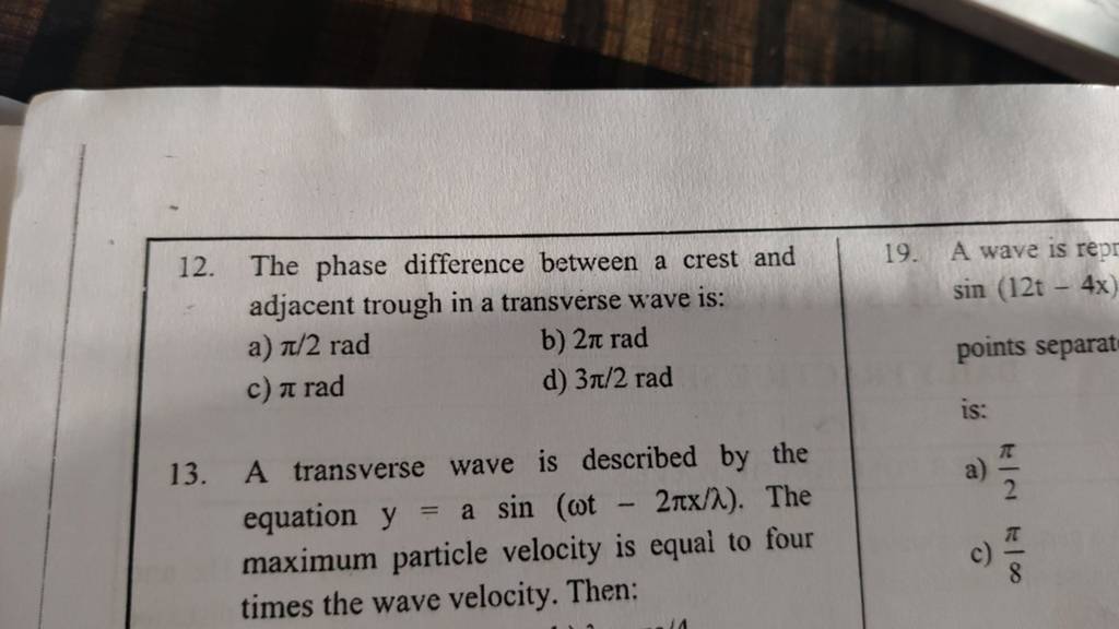 the-phase-difference-between-a-crest-and-adjacent-trough-in-a-transverse