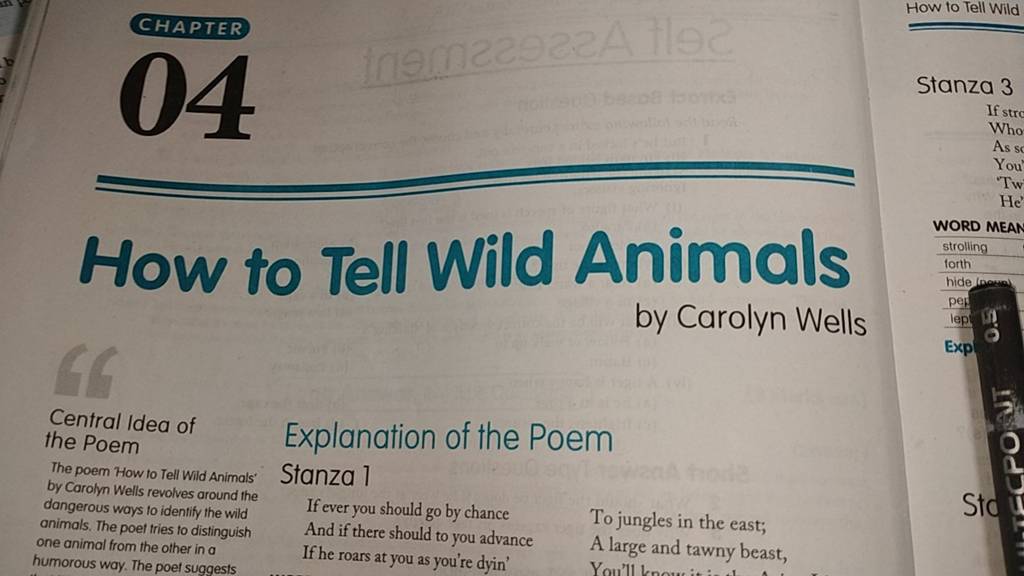 04 How to Tell Wild Animals by Carolyn Wells Explanation of the Poem ..