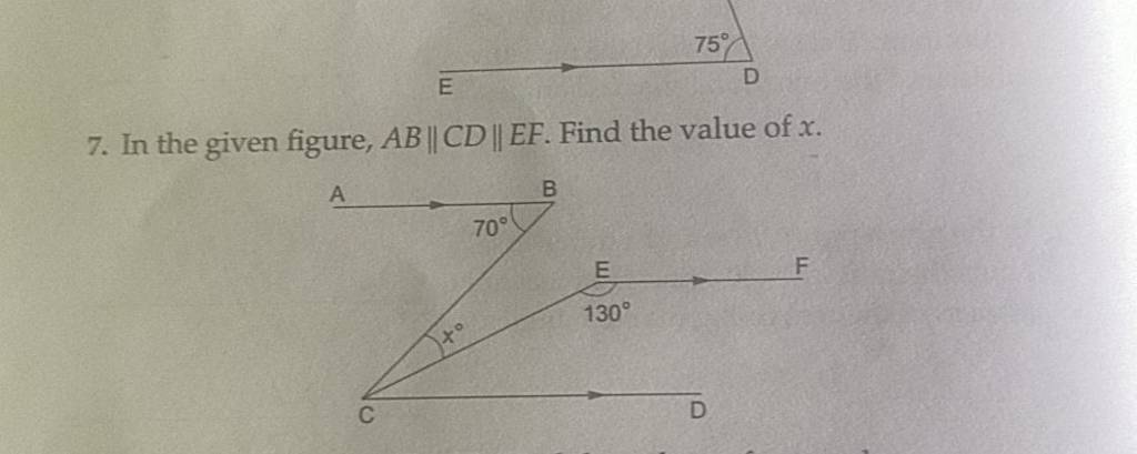 7 In The Given Figure Ab∥cd∥ef Find The Value Of X Filo