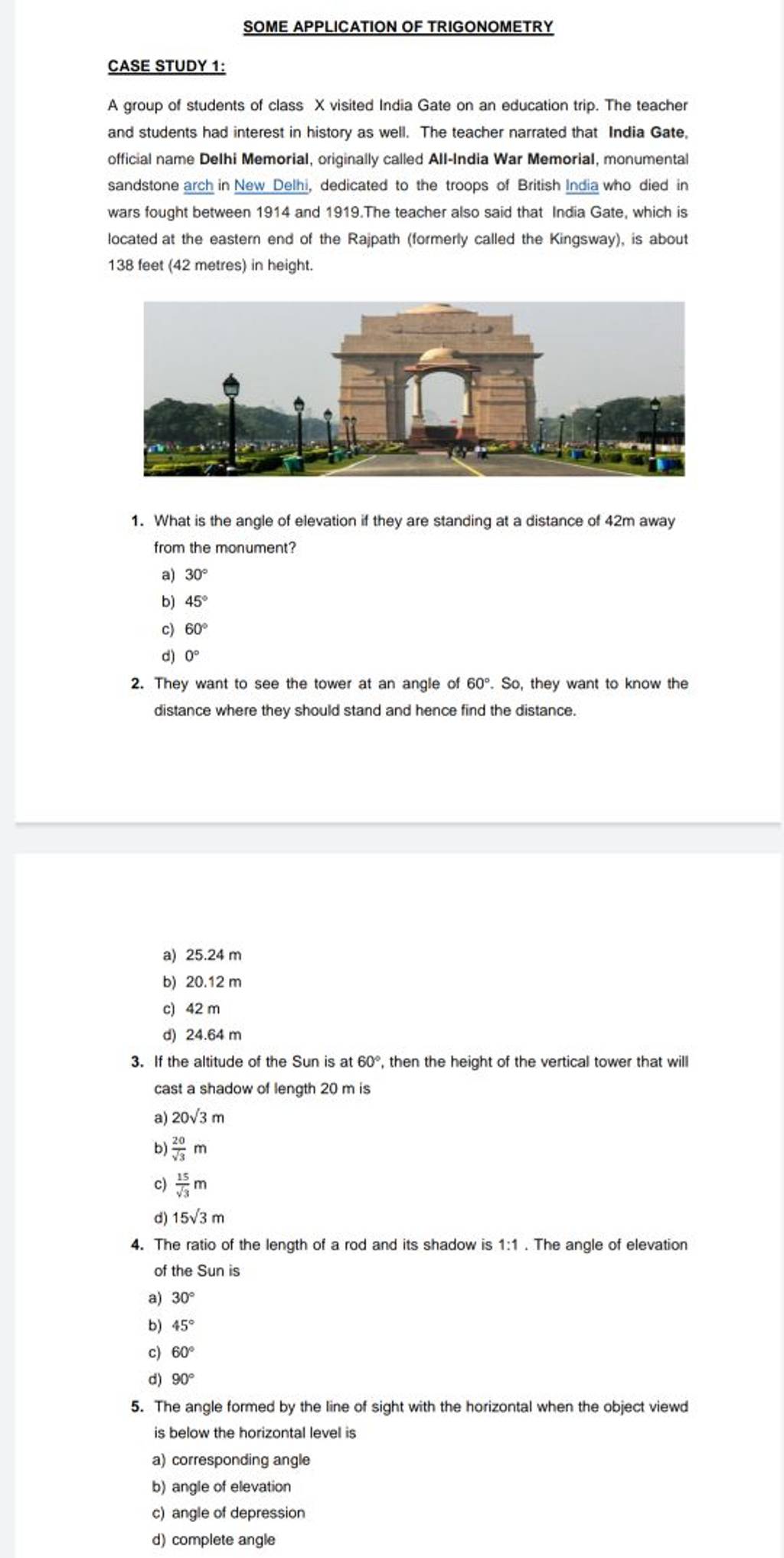 case study class 11 trigonometry