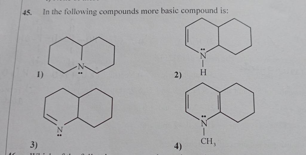 In the following compounds more basic compound is: | Filo