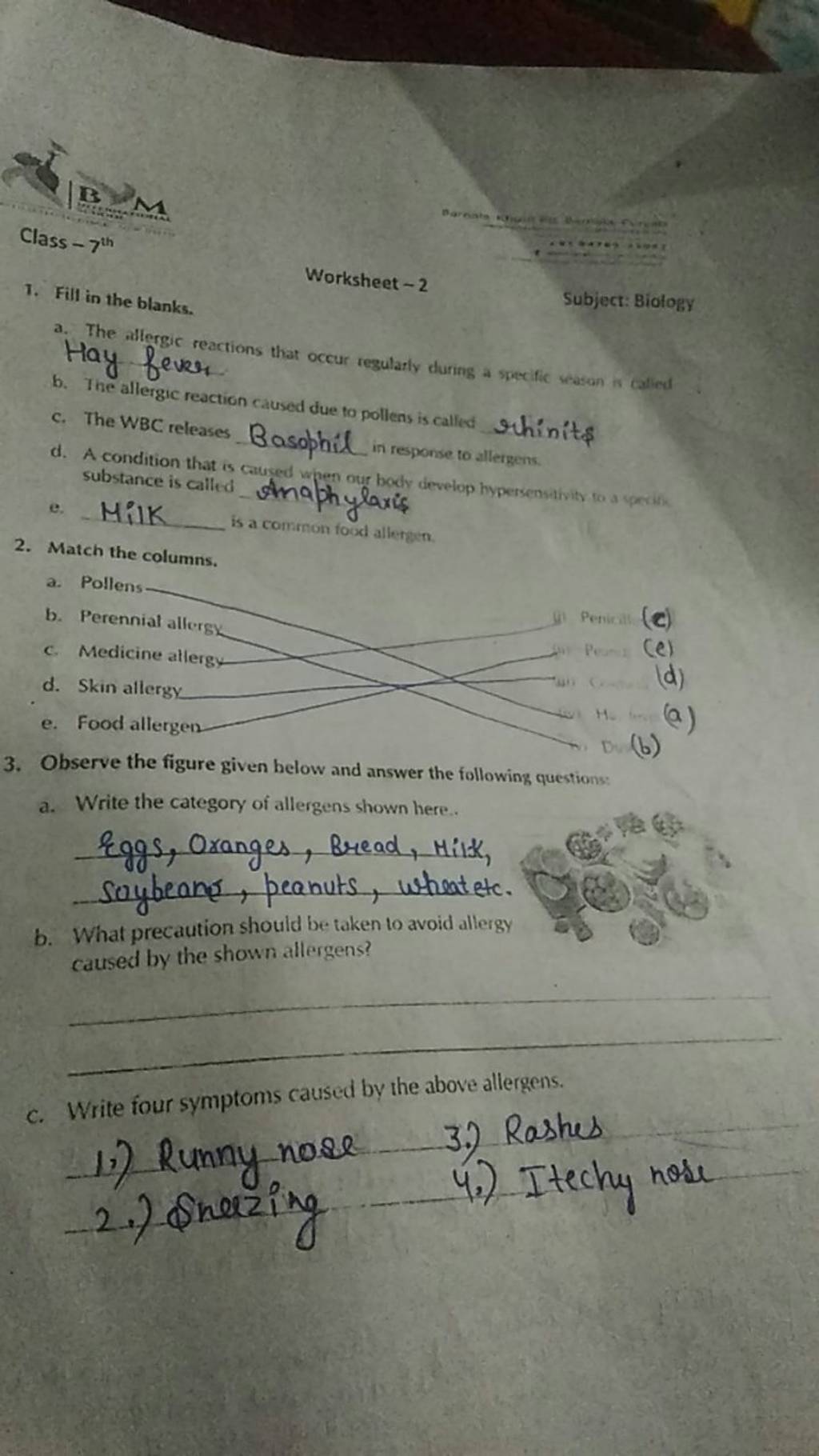 (e) (d) (a) 3. Observe The Figure Given Below And Answer The Following Q..