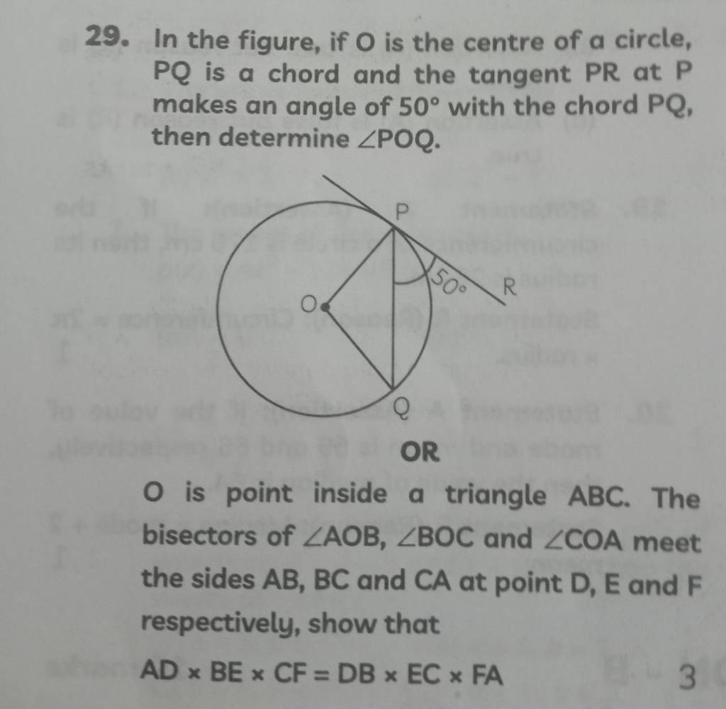 29 In The Figure If O Is The Centre Of A Circle Pq Is A Chord And The 8314