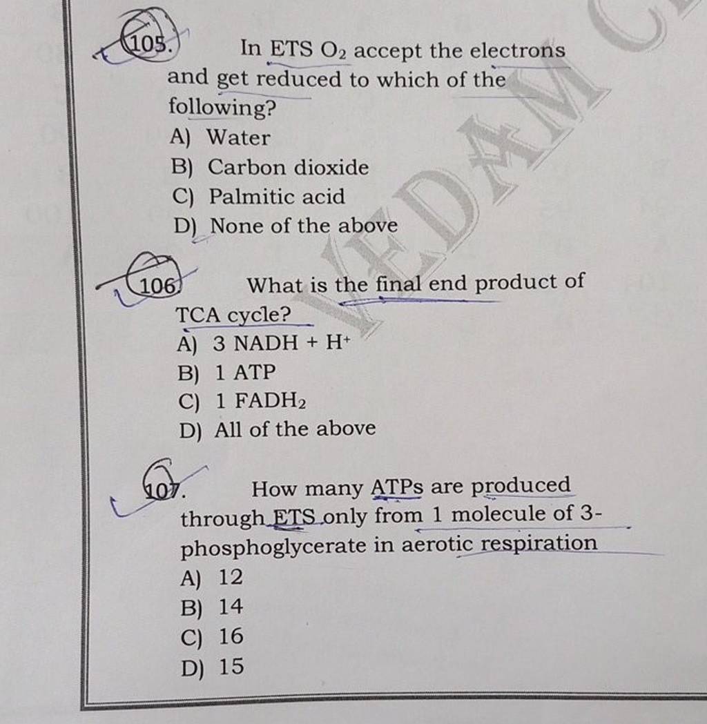 What is the final end product of TCA cycle? Filo