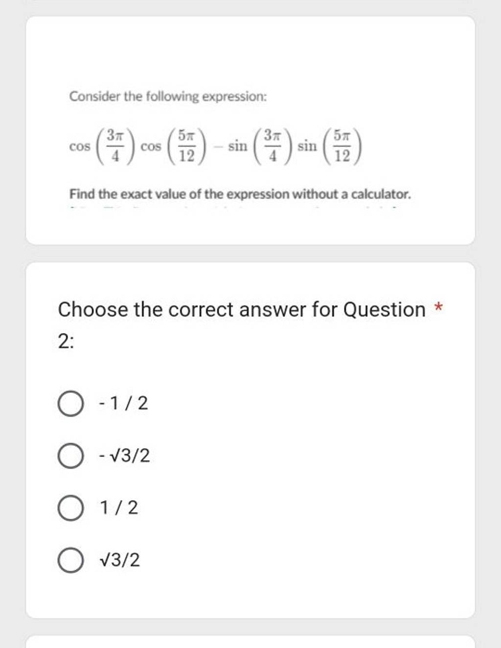 Consider The Following Expression Cos 43 cos 125 sin 43 sin 125 fast-poll-door-d-cor-contest-vote-for-your-favorite-door