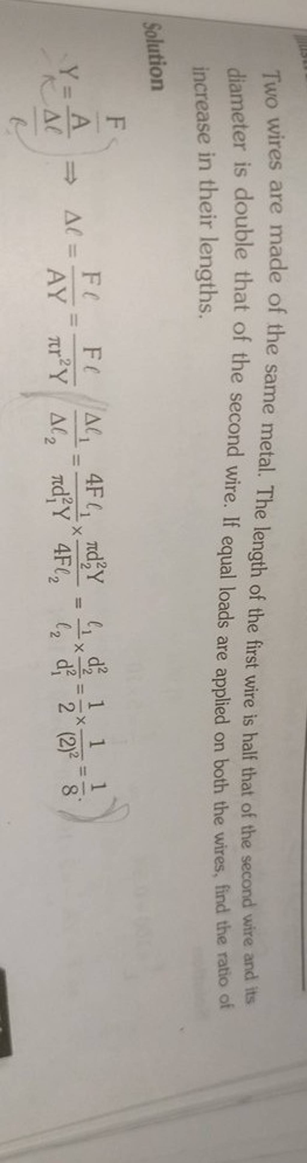 Two wires are made of the same metal. The length of the first wire is hal..