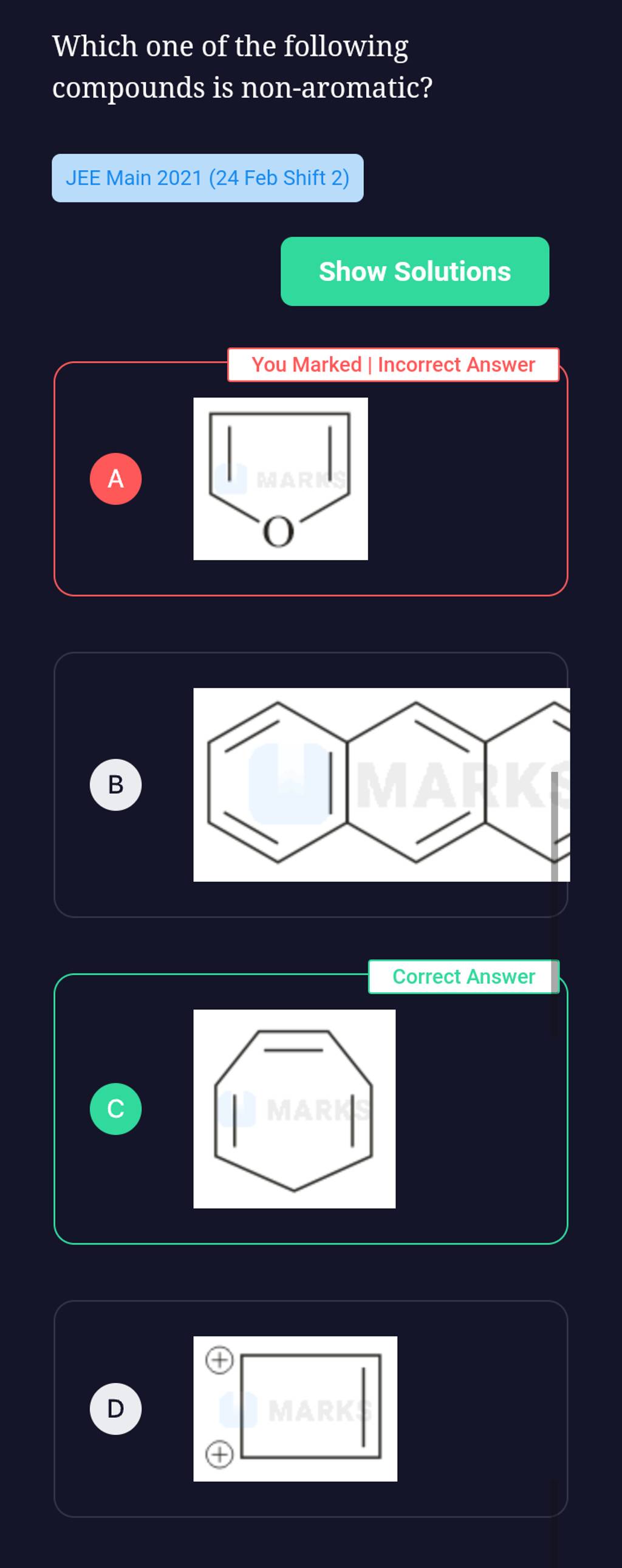 Which One Of The Following Compounds Is Non Aromatic Jee Main 2021