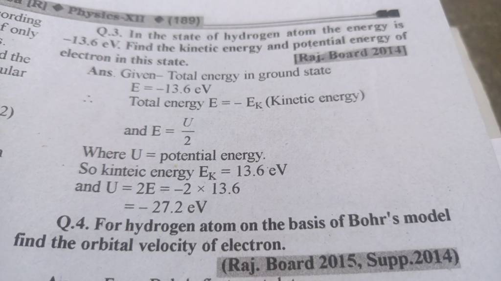 2-13-6-ev-find-the-kinetic-energy-and-potential-energy-of-electron-in