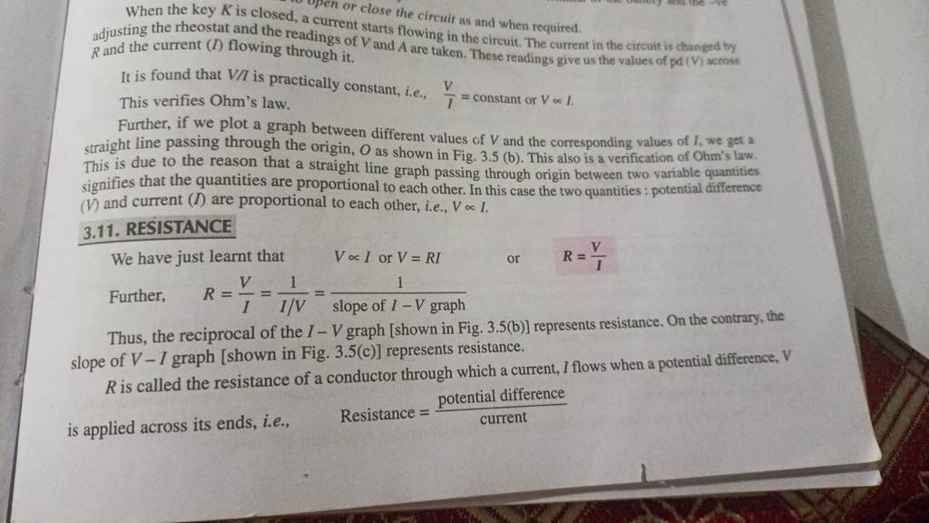 When the key K is closed, a current stare the circuit as and when require..