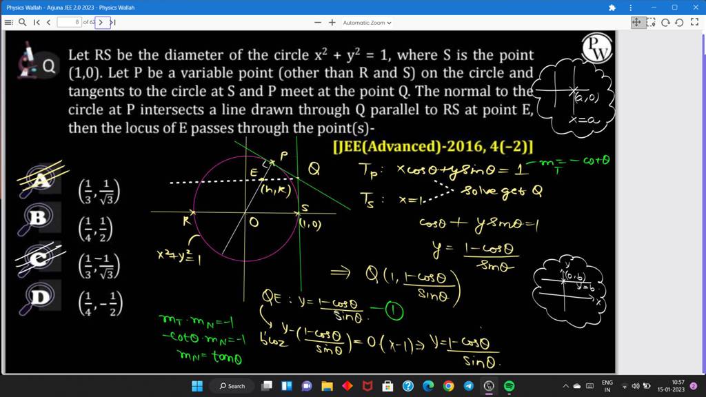 Physics Wallah-Arjuna JEE 2.0 2023 - Physics Wallah QKK 8 Of 1 B Let RS B..