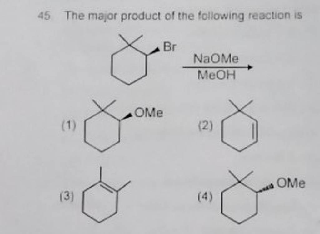 The Major Product Of The Following Reaction Is Meoh Naome Filo