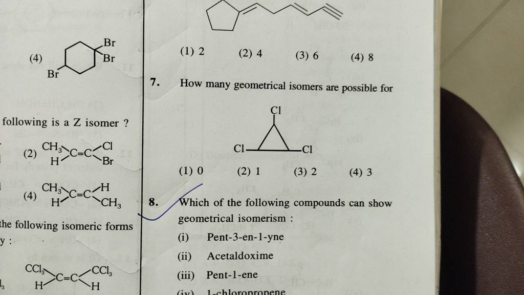 How Many Geometrical Isomers Are Possible For Following Is A Z Isomer