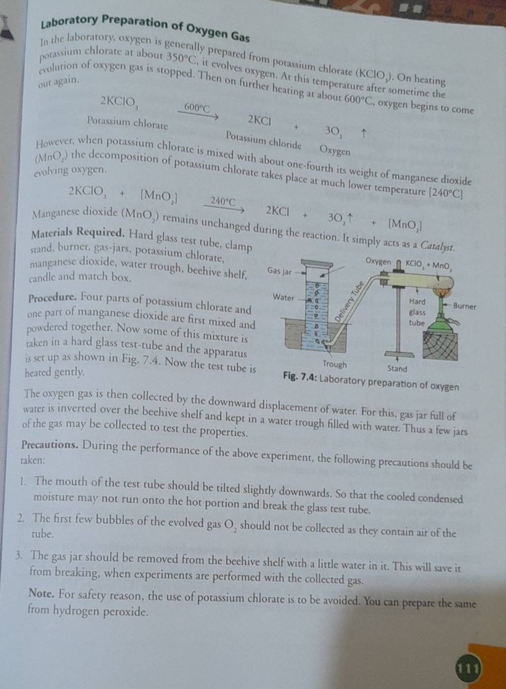 Laboratory Preparation of Oxygen Gas In the laboratory, oxygen is general..