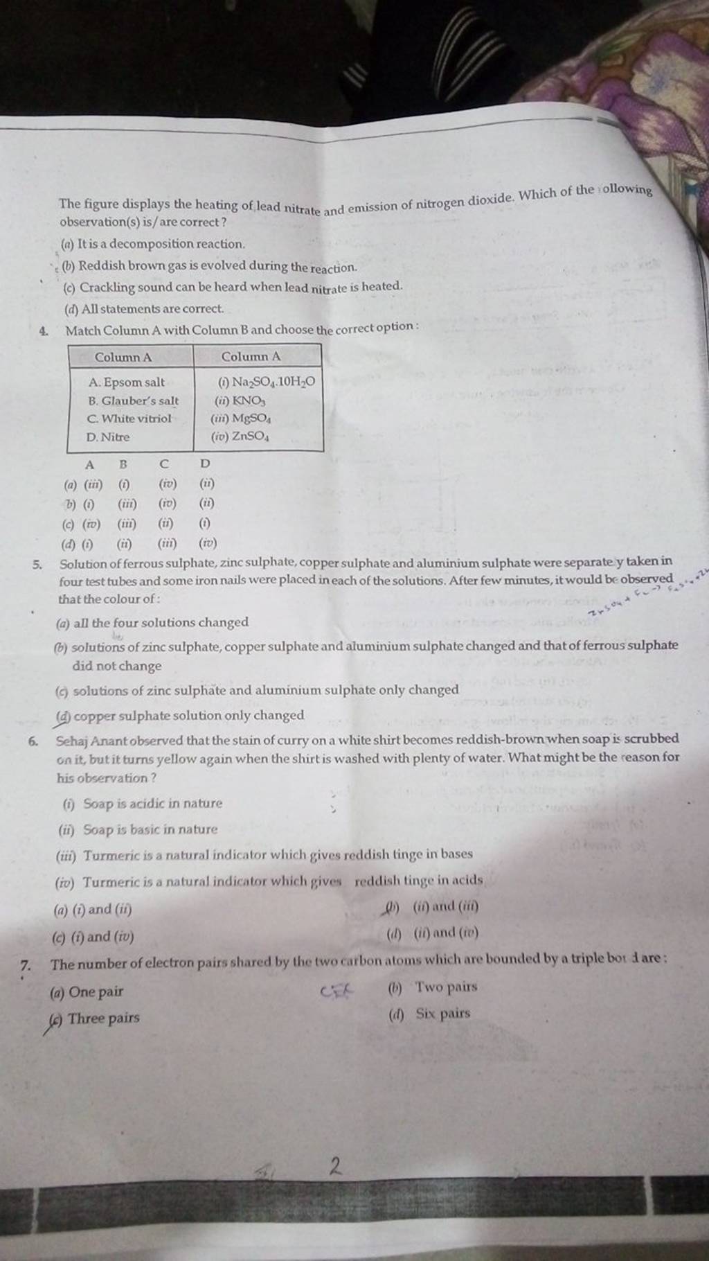 The figure displays the heating of lead nitrate and emission of nitrogen