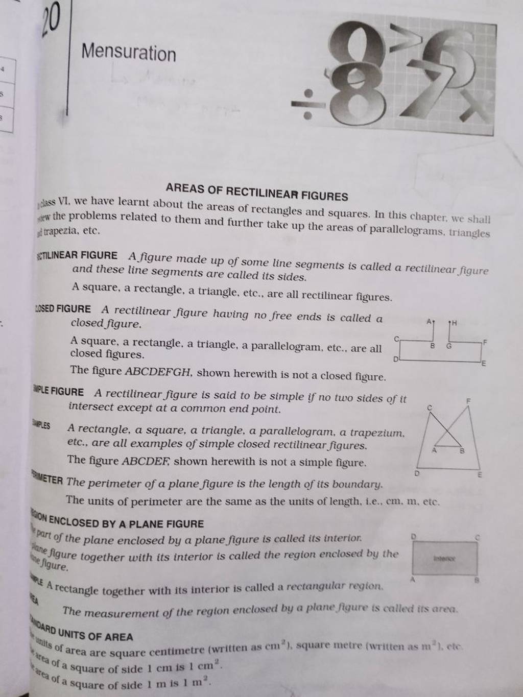 Areas Of Rectilinear Figures
