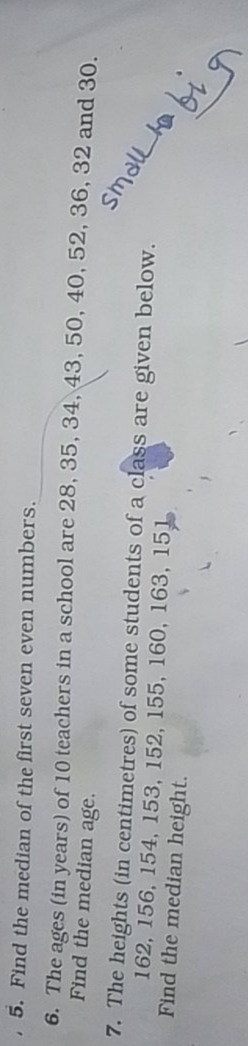 find the median of first seven even numbers