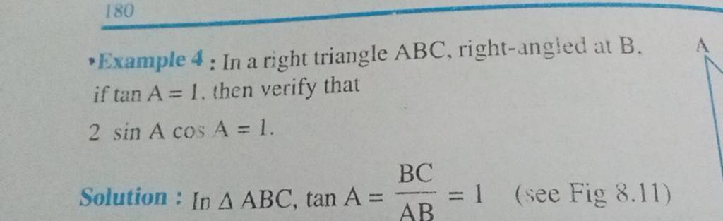 Example 4 In A Right Triangle Abc Right Angled At B If Tana1 Then 9937